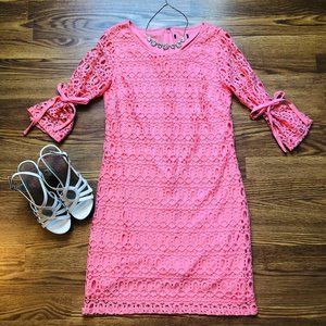 R&K Coral Crochet Lace Dress, Size 6 NWOT